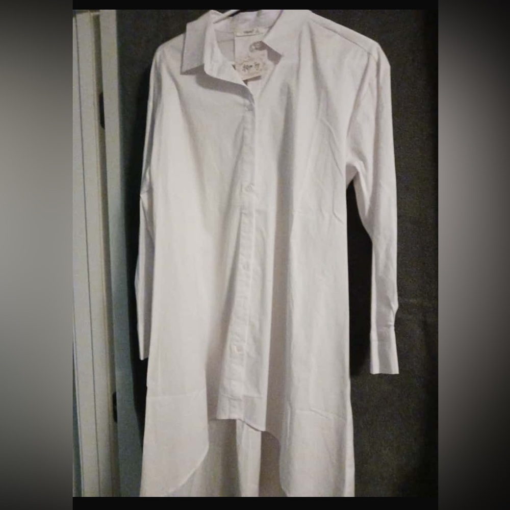 White Button-Up Long Dress/Shirt